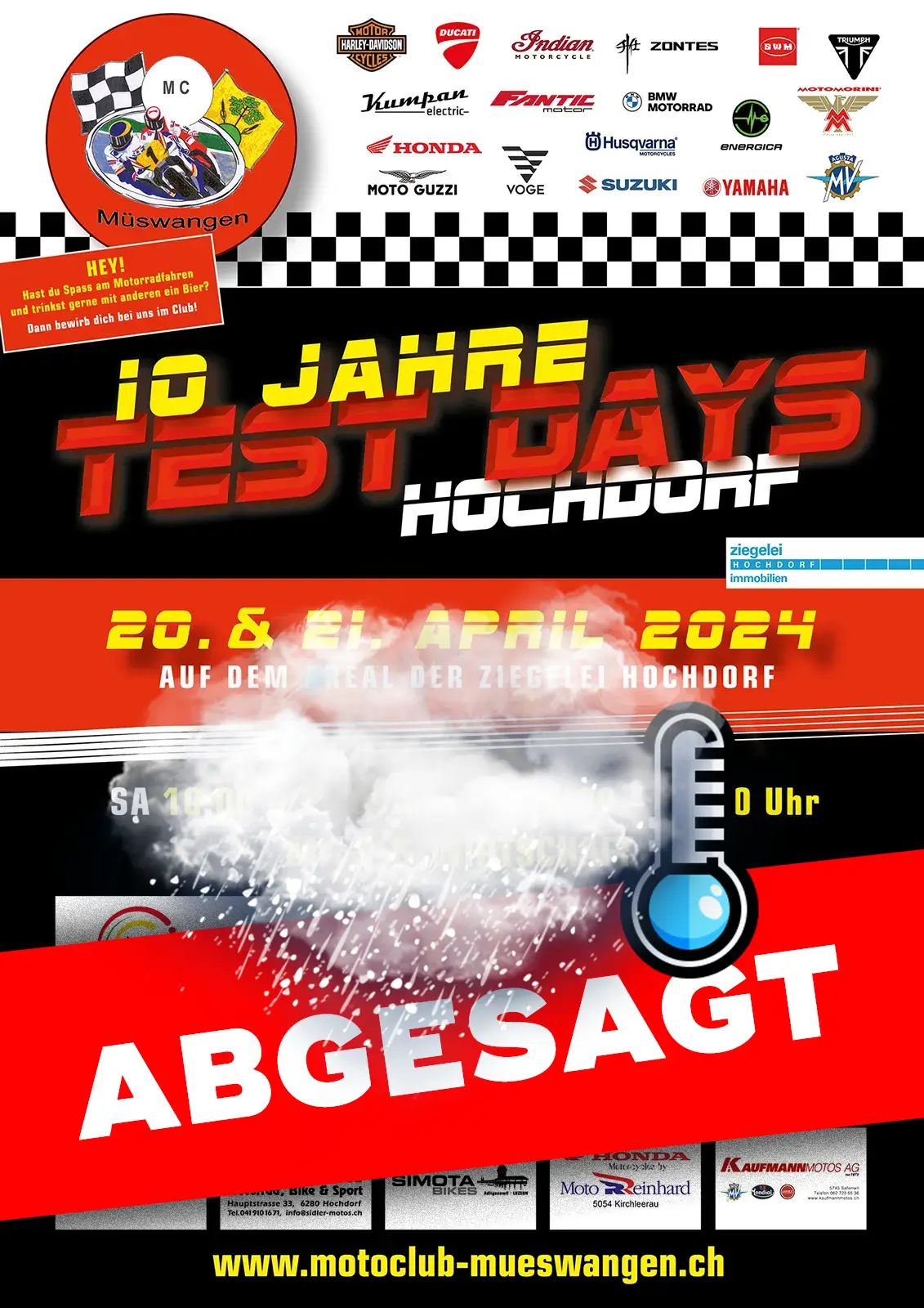Test Days 2024 in Hochdorf abgesagt!